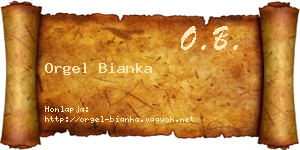Orgel Bianka névjegykártya
